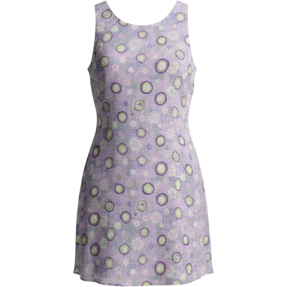 California Concepts Vintage 90s Purple Floral Sleeveless Shift Mini Dress 11